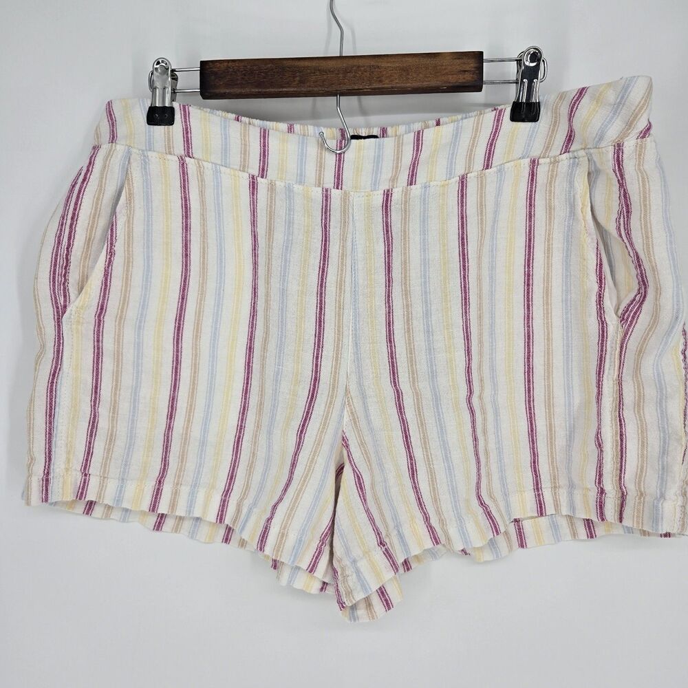 Gap Linen Blend Striped Pull On Shorts XL